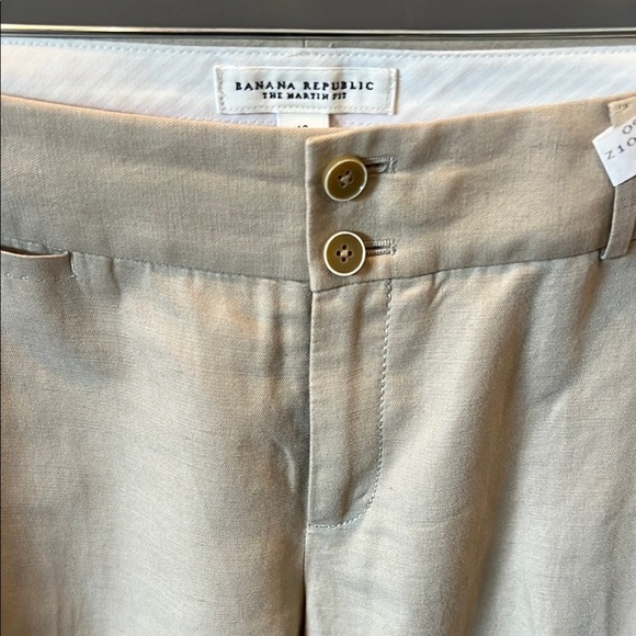 Banana Republic women's Light Tan linen blend straight leg pants size 10 - Picture 4 of 15